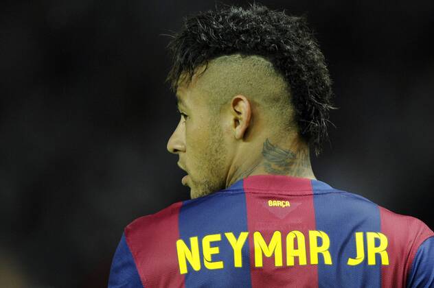 NEYMAR FC Barcelona Barca ,im Profil,Aktion,Einzelbild,angeschnittenes Einzelmotiv,Portraet,Portrait,Porträt.Frisur,Tattoo. Fussball Champions League Finale 2015 Juventus Turin-FC Barcelona 1-3. Saison2014 15, am 06.06.2015,O LY M P I A S T A D I O N B E R L I N.