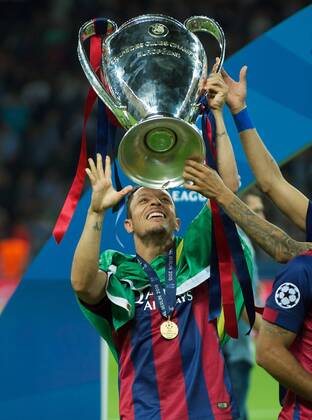 Aktuell Fußball, FC Barcelona gewinnt die Champions League Fussball Berlin Olympiastadion 06.06.2015 UEFA CHAMPIONS LEAGUE FINALE Juventus Turin ITA geg FC Barcelona Barca ESP 1 : 3 FC Barcelona CHAMPIONS LEAGUE Gewinner 2015 ADRIANO Correia Claro Barca 21