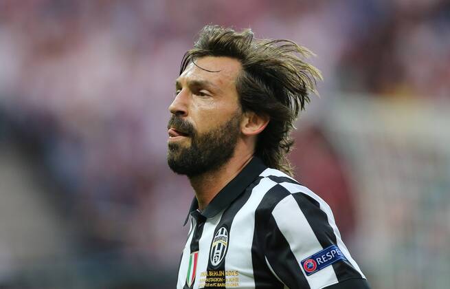 Andrea Pirlo (Juventus), Juventus Turin FC Barcelona Barca UEFA Champions League, Finale, final match, 2014 2015, Fußball, Fussball, soccer, Herren, Maenner, Männer, Deutschland, Germany, Ergebnis 1:3 Berlin, 6.6.2015 Olympiastadion