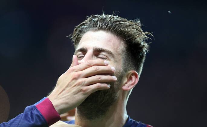 Gerard PiquŽ (Barcelona), freut sich nach dem Spiel Juventus Turin FC Barcelona Barca UEFA Champions League, Finale, final match, 2014 2015, Fußball, Fussball, soccer, Herren, Maenner, Männer, Deutschland, Germany, Ergebnis 1:3 Berlin, 6.6.2015 Olympiastadion