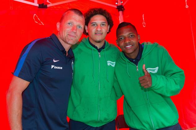 - BRUGGE, BELGIUM: Club s assistant coach Stephan Van der Heyden, Club s Felipe Gedoz Da Conceicao and Club s Jose Izquierdo pictured during the fan day of Belgian first league soccer team Club Brugge KV, Sunday 05 July 2015 in Brugge. KURTxDESPLENTER x04658321x