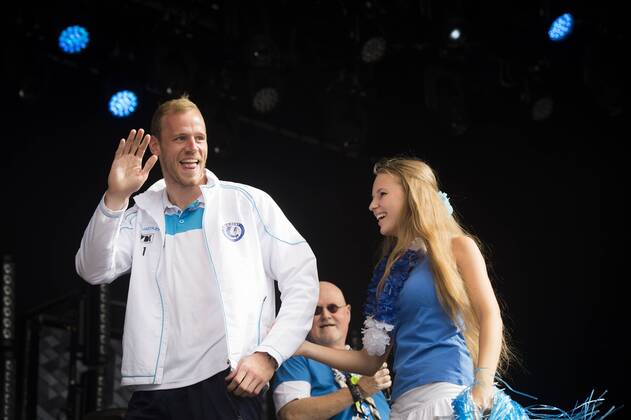 - GENT, BELGIUM: Gent s goalkeeper Matz Sels pictured during the official presentation of the 2015-2016 Belgian first division soccer team KAA Gent during the Gentse Feesten city festival, in Gent, Monday 20 July 2015. JASPERxJACOBS x04667852x