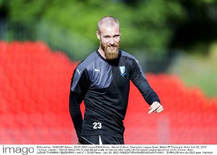 Aktuell Fußball, Champions League Quali, Malmö FF Training in Wilna July 20, 2015 - Vilnius, Litauen - 150720 Malmö FFs Jo Inge Berget under en träning inför kvalet till Champions League den 20 juli 2015 i Vilnius. .Foto: LUDVIG THUNMAN BILDBYRAN kod LT 35106 News - July 20, 2015  - ZUMAb138