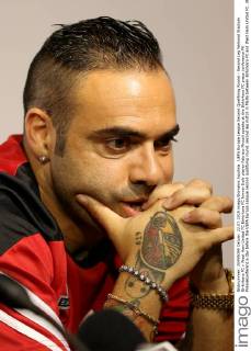 UEFA Europa League Second Qualifying Round - Second Leg National Stadium Birkirkara FC v West Ham United FC Birkirkara FC former Italy player Fabrizio Miccoli speaks at the Birkirkara FC press conference PK Pressekonferenz a day before the UEFA Europa League second qualifying round, second leg match in Malta between Birkirkara FC and West Ham United FC. UEFA Europa League - Birkirkara FC v West Ham United FC BKR_WHU_2015