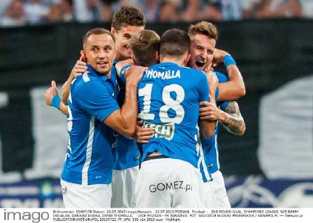 22.07.2015 POZNAN, Football - 2ND ROUND QUAL. CHAMPIONS LEAGUE, N Z BARRY DOUGLAS, DARIUSZ DUDKA, DENIS THOMALLA, LECH POZNAN - FK SARAJEVO FOT. WOJCIECH WLOCH PRESSFOCUS NEWSPIX.PL --- Newspix.pl  20150722_PF_WW_009