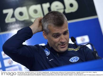 FK Molde press conference PK Pressekonferenz - Zagreb, Croatia 27.07.2015., Zagreb, Tor Ole Skullerud, FK Molde coach, during press conference before Champions League qualifying match with GNK Dinamo.  MarkoxLukunic PIXSELL