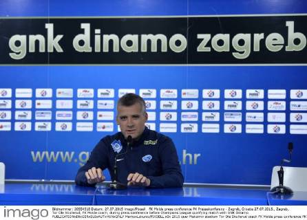 FK Molde press conference PK Pressekonferenz - Zagreb, Croatia 27.07.2015., Zagreb, Tor Ole Skullerud, FK Molde coach, during press conference before Champions League qualifying match with GNK Dinamo.  MarkoxLukunic PIXSELL