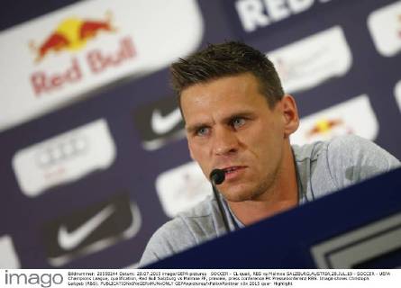 SOCCER - CL quali, RBS vs Malmoe SALZBURG,AUSTRIA,28.JUL.15 - SOCCER - UEFA Champions League, qualification, Red Bull Salzburg vs Malmoe FF, preview, press conference PK Pressekonferenz RBS. Image shows Christoph Leitgeb (RBS). GEPAxpictures xFelixxRoittner