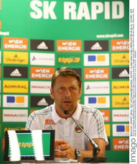 SOCCER - CL quali, Rapid vs Ajax VIENNA,AUSTRIA,28.JUL.15 - SOCCER - UEFA Champions League, qualification, SK Rapid Wien vs AFC Ajax Amsterdam, preview. Image shows head coach Zoran Barisic (Rapid). Keywords: Wien Energie. GEPAxpictures xChristianxOrt