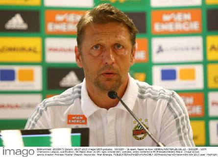 SOCCER - CL quali, Rapid vs Ajax VIENNA,AUSTRIA,28.JUL.15 - SOCCER - UEFA Champions League, qualification, SK Rapid Wien vs AFC Ajax Amsterdam, preview, press conference PK Pressekonferenz Rapid. Image shows sports director Andreas Mueller (Rapid). Keywords: Wien Energie. GEPAxpictures xChristianxOrt