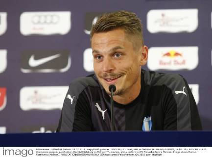 SOCCER - CL quali, RBS vs Malmoe SALZBURG,AUSTRIA,28.JUL.15 - SOCCER - UEFA Champions League, qualification, Red Bull Salzburg vs Malmoe FF, preview, press conference PK Pressekonferenz Malmoe. Image shows Markus Rosenberg (Malmoe). GEPAxpictures xFelixxRoittner