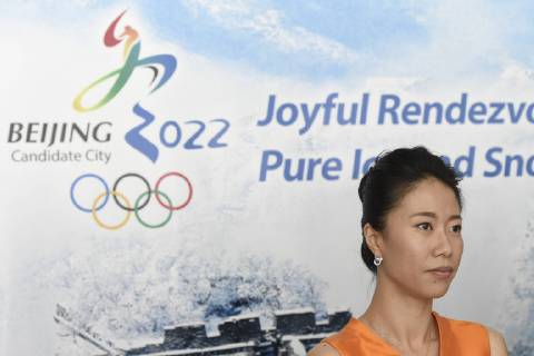 KUALA LUMPUR, MALAYSIA - JULY 28: (CHINA OUT) Olympic Figure skating Eiskunstlauf champion Shen Xue of China attends Beijing Bid Committee media briefing prior to the 128th IOC Session on July 28, 2015 in Kuala Lumpur, Malaysia.  CFP470890169 