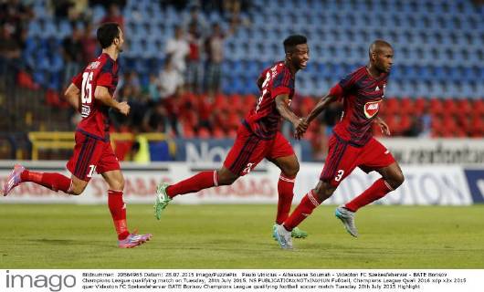 Paulo Vinicius - Alhassane Soumah - Videoton FC Szekesfehervar - BATE Borisov Champions League qualifying match on Tuesday, 28th July 2015. NS 