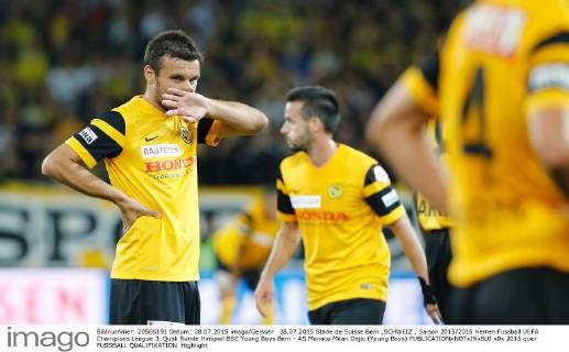 28.07.2015 Stade de Suisse Bern ,SCHWEIZ , Saison 2015 2016 Herren Fussball UEFA Champions League 3. Quali Runde Hinspiel BSC Young Boys Bern - AS Monaco Milan Gajic (Young Boys) 