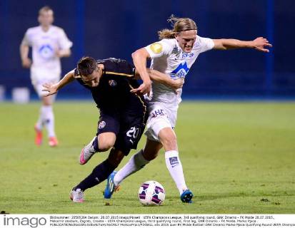 UEFA Champions League, 3rd qualifying round, GNK Dinamo - FK Molde 28.07.2015., Maksimir stadium, Zagreb, Croatia - UEFA Champions League, third qualifying round, First leg, GNK Dinamo - FK Molde. Marko Pjaca .  MarkoxPrpic PIXSELL