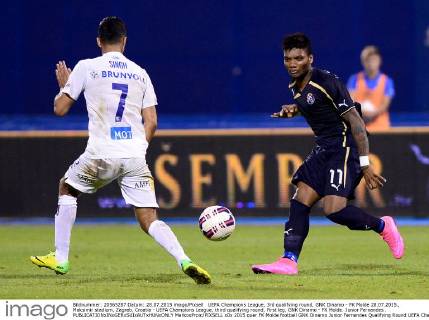 UEFA Champions League, 3rd qualifying round, GNK Dinamo - FK Molde 28.07.2015., Maksimir stadium, Zagreb, Croatia - UEFA Champions League, third qualifying round, First leg, GNK Dinamo - FK Molde. Junior Fernandes .  MarkoxPrpic PIXSELL
