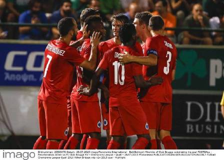 Boli Bolingoli Mbombo of Club Brugge celebrating his goal FOOTBALL : Panathinaikos Athen vs FC Club Brugge KV - Champions League - Quali - 28 07 2015 Photonewsx 