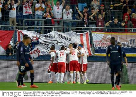 SOCCER - CL quali, RBS vs Malmoe SALZBURG,AUSTRIA,29.JUL.15 - SOCCER - UEFA Champions League, qualification, Red Bull Salzburg vs Malmoe FF. Image shows the rejoicing of RBS. GEPAxpictures xFlorianxErtl