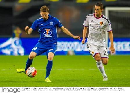 29.07.2015, Poznan - Fußball - UEFA Champions League Quali 2015 2016 - 3. Runde - Lech Poznan vs FC Basel - Kasper Hamalainen , ZDRAVKO KUZMANOVIC -  20150729_PF_PJ002