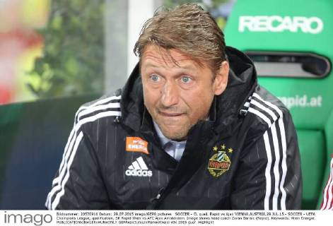 SOCCER - CL quali, Rapid vs Ajax VIENNA,AUSTRIA,29.JUL.15 - SOCCER - UEFA Champions League, qualification, SK Rapid Wien vs AFC Ajax Amsterdam. Image shows head coach Zoran Barisic (Rapid). Keywords: Wien Energie. GEPAxpictures xMarioxKneisl