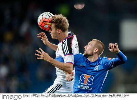 29.07.2015, Poznan - Fußball - UEFA Champions League Quali 2015 2016 - 3. Runde - Lech Poznan vs FC Basel - DANIEL HOEGH SZYMON PAWLOWSKI -  20150729PF_RO0327