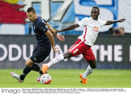 July 29, 2015 - Salzburg, - 150729 Malmö FF s Nikola Djurjic och Salzburgs Naby Keita - UEFA Champions League Quali 2015 2016 - Red Bull Salzburg vs Malmö FF - July 29, 2015  - ZUMAb138