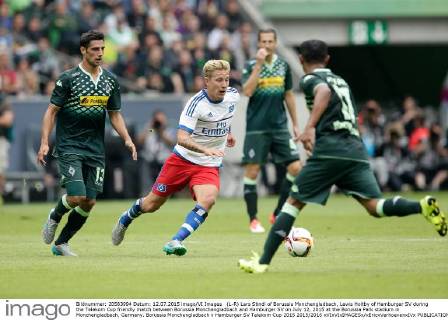 (L-R) Lars Stindl of Borussia Monchengladbach, Lewis Holtby of Hamburger SV during the Telekom Cup friendly match between Borussia Monchengladbach and Hamburger SV on July 12, 2015 at the Borussia Park stadium in Monchengladbach, Germany. Borussia Monchengladbach v Hamburger SV Telekom Cup 2015 2015 2016 xVIxVIxIMAGESx xEricxVerhoevenxIVx 4147453