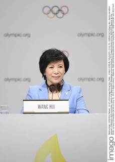 KUALA LUMPUR, MALAYSIA - JULY 31: (CHINA OUT) Wang Hui, deputy secretary general of Beijing s bid committee, attends the Beijing 2022 Delegates press conference PK Pressekonferenz at the 128th IOC Session at the Kuala Lumpur Convention Centre on July 31, 2015 in Kuala Lumpur, Malaysia. CFP471005787