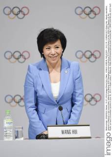 KUALA LUMPUR, MALAYSIA - JULY 31: (CHINA OUT) Wang Hui, deputy secretary general of Beijing s bid committee, attends the Beijing 2022 Delegates press conference PK Pressekonferenz at the 128th IOC Session at the Kuala Lumpur Convention Centre on July 31, 2015 in Kuala Lumpur, Malaysia. CFP471005793