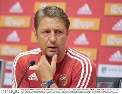 SOCCER - CL quali, Ajax vs Rapid AMSTERDAM,NETHERLANDS,03.AUG.15 - SOCCER - UEFA Champions League, qualification, AFC Ajax Amsterdam vs SK Rapid Wien, press conference PK Pressekonferenz Rapid. Image shows head coach Zoran Barisic (Rapid). Keywords: Wien Energie. GEPAxpictures xM.xHoermandinger