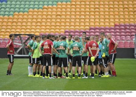SOCCER - CL quali, Ajax vs Rapid AMSTERDAM,NETHERLANDS,03.AUG.15 - SOCCER - UEFA Champions League, qualification, AFC Ajax Amsterdam vs SK Rapid Wien, final training Rapid. Image shows the team of Rapid. Keywords: Wien Energie. GEPAxpictures xM.xHoermandinger