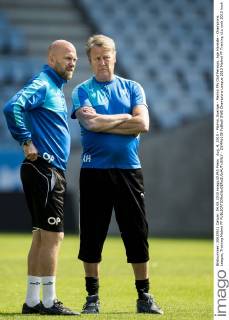 Aug. 4, 2015 - Malmö, Sverige - Malmö FFs Olof Persson, Age Hareide - Champions League, Training Malmö FF  - ZUMAb138