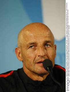 SOCCER - CL quali, Malmoe vs RBS MALMOE,SWEDEN,04.AUG.15 - UEFA Champions League, qualification, Malmoe FF vs Red Bull Salzburg, preview, press conference PK Pressekonferenz RBS. Image shows head coach Peter Zeidler (RBS). GEPAxpictures xFelixxRoittner