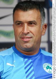 - BRUGGE, BELGIUM: Panathinaikos head coach Yannis Anastasiou pictured during a press conference PK Pressekonferenz of Panathinaikos Athens in Brugge Jan Breydel stadium, Tuesday 04 August 2015. Belgian first league soccer team Club Brugge will play tomorrow the return leg game of the third preliminary round of the Uefa Champions League competition against Greek soccer club Panathinaikos Athens. Panathinaikos won 2-1 the first leg. BRUNOxFAHY  x04675709x