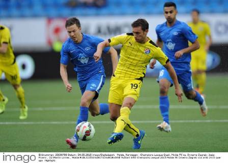 Molde, Norwegen - Champions League Quali, Molde FK vs. Dynamo Zagreb: Josip Pivaric , DZ Martin Linnes , Molde 