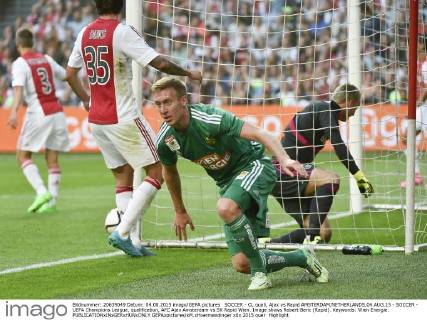SOCCER - CL quali, Ajax vs Rapid AMSTERDAM,NETHERLANDS,04.AUG.15 - SOCCER - UEFA Champions League, qualification, AFC Ajax Amsterdam vs SK Rapid Wien. Image shows Robert Beric (Rapid). Keywords: Wien Energie. GEPAxpictures xM.xHoermandinger