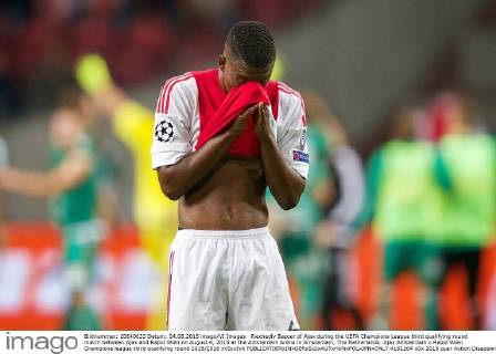 Riechedly Bazoer of Ajax during the UEFA Champions League third qualifying round match between Ajax and Rapid Wien on August 4, 2015 at the Amsterdam Arena in Amsterdam, The Netherlands. Ajax Amsterdam v Rapid Wien Champions league third qualifying round 2015 2016 xVIxxIVx 4161204