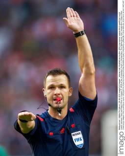 referee Ivan Kruzliak during the UEFA Champions League third qualifying round match between Ajax and Rapid Wien on August 4, 2015 at the Amsterdam Arena in Amsterdam, The Netherlands. Ajax Amsterdam v Rapid Wien Champions league third qualifying round 2015 2016 xVIxxIVx 4161509