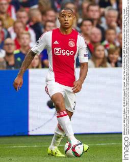 Kenny Tete of Ajax during the UEFA Champions League third qualifying round match between Ajax and Rapid Wien on August 4, 2015 at the Amsterdam Arena in Amsterdam, The Netherlands. Ajax Amsterdam v Rapid Wien Champions league third qualifying round 2015 2016 xVIxxIVx 4161510