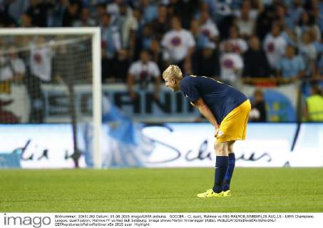 SOCCER - CL quali, Malmoe vs RBS MALMOE,SWEDEN,05.AUG.15 - UEFA Champions League, qualification, Malmoe FF vs Red Bull Salzburg. Image shows Martin Hinteregger (RBS). GEPAxpictures xFelixxRoittner