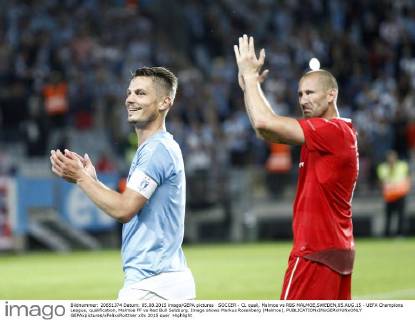 SOCCER - CL quali, Malmoe vs RBS MALMOE,SWEDEN,05.AUG.15 - UEFA Champions League, qualification, Malmoe FF vs Red Bull Salzburg. Image shows Markus Rosenberg (Malmoe). GEPAxpictures xFelixxRoittner