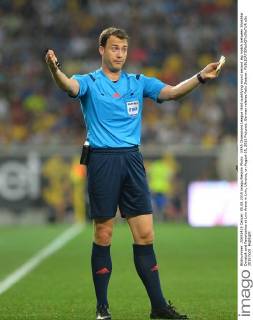 UEFA Champions League third qualifying round second leg match between Shakhtar Donetsk and Fenerbahce at Lviv Arena in Lviv, Ukraine, on August 05, 2015 Pictured: German referee Felix Zwayer. 