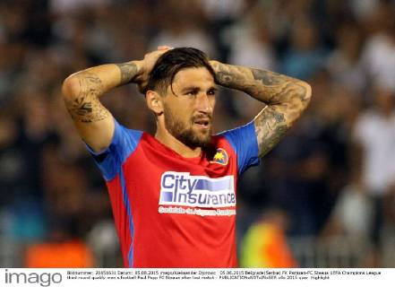 05.08.2015 BeIgrade(Serbia) FK Partizan-FC Steaua UEFA Champions League third round qualify men s football Paul Papp FC Steaua after lost match : 