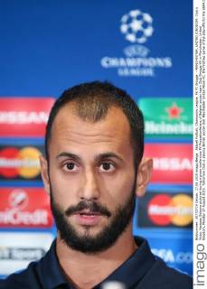 Aktuell Fußball, Champions League, PK FC Brügge - MANCHESTER, UNITED KINGDOM: Club s Victor Vazquez Solsona pictured during a press conference PK Pressekonferenz of Belgian soccer team Club Brugge KV in Manchester, United Kingdom, Monday 17 August 2015. Tomorrow Club is playing British soccer club Manchester United ManU FC, the first leg game of the play-offs for the UEFA Champions League competition. BRUNOxFAHY  x04682365x