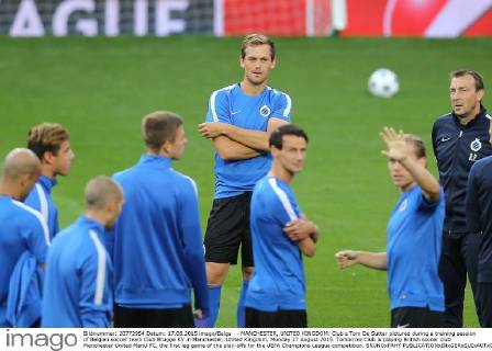- MANCHESTER, UNITED KINGDOM: Club s Tom De Sutter pictured during a training session of Belgian soccer team Club Brugge KV in Manchester, United Kingdom, Monday 17 August 2015. Tomorrow Club is playing British soccer club Manchester United ManU FC, the first leg game of the play-offs for the UEFA Champions League competition. BRUNOxFAHY x04682374x