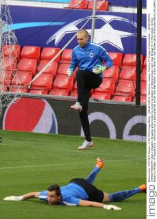 Aktuell Fußball, Champions League, Training FC Brügge in Manchester - MANCHESTER, UNITED KINGDOM: Club s Sebastien Bruzzese pictured during a training session of Belgian soccer team Club Brugge KV in Manchester, United Kingdom, Monday 17 August 2015. Tomorrow Club is playing British soccer club Manchester United ManU FC, the first leg game of the play-offs for the UEFA Champions League competition. BRUNOxFAHY  x04682383x