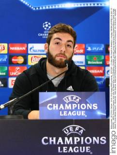 SOCCER - CL play offs, Rapid vs Shakhtar, preview VIENNA,AUSTRIA,18.AUG.15 - SOCCER - UEFA Champions League, play offs, SK Rapid Wien vs FC Shakhtar Donetsk, preview, press conference PK Pressekonferenz Rapid. Image shows Thanos Petsos (Rapid). Keywords: Wien Energie. GEPAxpictures xChristianxOrt