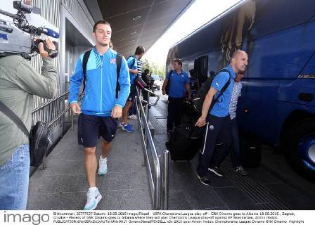 UEFA Champions League play-off - GNK Dinamo goes to Albania 18.08.2015., Zagreb, Croatia - Players of GNK Dinamo goes to Albania where they will play Champions League play-off against KF Skenderbeu. Armin Hodzic.  GoranxStanzl PIXSELL