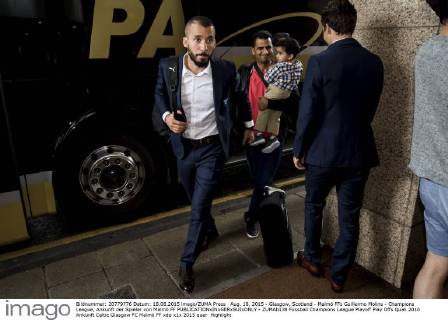 Aug. 18, 2015 - Glasgow, Scotland - Malmö FFs Guillermo Molins - Champions League, Ankunft der Spieler von Malmö FF  - ZUMAb138