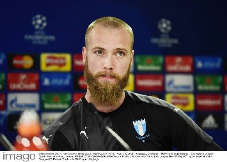 Aug. 18, 2015 - Glasgow, Scotland - Malmös Jo Inge Berget - Champions League Quali, Pressekonferenz Malmö FF  - ZUMAb138